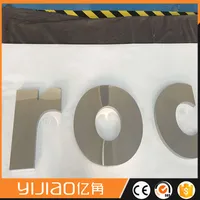 Lettres 3D en acier inoxydable argenté poli miroir de luxe, non éclairées, pour enseigne murale de boutique