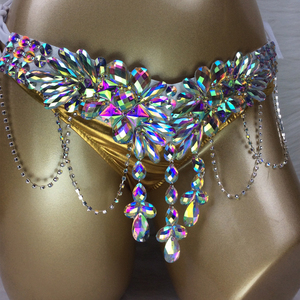 Soutien-gorge et culotte en fil de perles faites à la main pour Samba, Carnaval, Rave, Passista, Spectacle, <span class=keywords><strong>Cabaret</strong></span>, Théâtre de Broadway, Mardi Gras, Showgirl de Vegas - Product Image 3