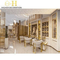 Vitrine de présentation de bijoux de luxe en verre trempé avec éclairage LED, verrouillable, taille personnalisée, mobilier de présentation de bijoux