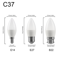 SKD Usine En Gros Matière Première LED C37 Ampoule Bougie Lampe AC220-240V 6W 520LM Blanc Chaud LED Lumière pour La Maison