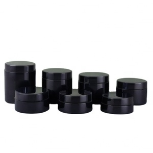 Empty Round 100ml 120ml 150ml 200ml 250ml Matte Lip Balm Body Cream Scrub Black Pet <b>Plastic</b> Cosmetic <b>Jar</b> With Lid - Product Image 5