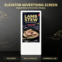 Layar Iklan Video Digital Signage LCD 18,5 inci untuk Lift, Terpasang di Dinding, Gedung Komersial, Tampilan Iklan
