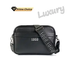 OEM custom luxury brand boy Casual borsa a tracolla da uomo Crossbody Fashion PU nero piccola borsa a tracolla personalizzata da uomo borsa in pelle personalizzata