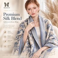 Écharpe châle florale pour femme en mélange de soie, imprimé cachemire, franges, douce, légère, élégante, intemporelle, style premium