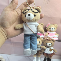 OEM Oso de Peluche Suave Transformable Versátil, Muñeco de Peluche con Disfraz Intercambiable, Adorno para Bolso, Muñeco Llavero