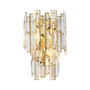 <b>Wall</b> Lights Gold Crystal <b>Wall</b> <b>Sconce</b>, Modern Clear Crystal Bedside <b>Wall</b> Mounted Lamp Decorative <b>Lighting</b> Fixture - Product Image 1