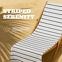 Cotton Eco-Friendly Antimicrobial Quick-Dry Jacquard Striped Beach Towel Highly Absorbent and Luxurious Large Design