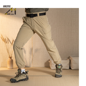 Men's Midweight High Waist Straight Cut Safari Style Woven Embroidered Work <b>Pants</b>-Quick-Dry Breathable Anti-Wrinkle Autumn - Product Image 2