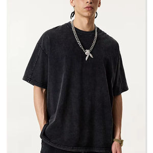 T-shirt Homme Personnalisé 285 g/m² en Coton Lourd Lavé Effet Vieilli, Délavé à l'Acide, Style Rétro, Coupe Oversize, Col Rond, Respirant, Manches Courtes - Product Image 1