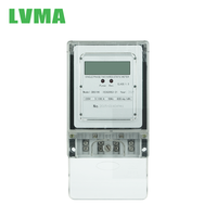 Meter Energi GSM LCD Nirkabel Satu Fasa LVMA Akurasi 1.0 10A 220-240V Penggunaan Komersial PCB Kartu IC Prabayar