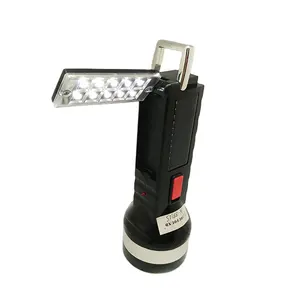 Linterna LED barata de último diseño, linterna de plástico recargable, linterna para exteriores