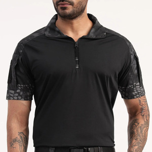 Camiseta Polo Táctica DF25 para Hombre, Manga Corta, Cierre Frontal con Cremallera, Color Verde Oliva, Estilo para Actividades al Aire Libre, Venta al Por Mayor - Product Image 2