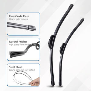 Weilong 100% Natuurlijk Rubber 12-28 Inch Zonder Been Universele Fit Auto Ruitenwisserblad Met Multifunctionele Clear Cleaner - Product Image 2