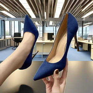 Escarpins de bureau élégants pour femmes à talons fins, semelle intérieure en PU, tendance mode, coupe ajustée à la cheville, bout pointu, couleur unie, à enfiler - Product Image 4