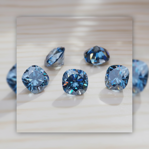 Diamante Cultivado en Laboratorio de 1 Quilate, Color Azul, Corte Cojín, Piedra Preciosa Suelta para Joyería - Product Image 1