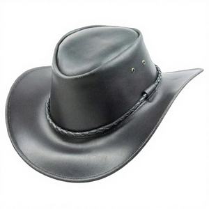 Chapeau de cowboy en cuir artisanal de qualité supérieure, cordon réglable, style western classique, chapeau de soleil d'extérieur pour adultes, unisexe, quatre saisons - Product Image 2