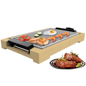 Grill de table électrique 1650W avec plaque en céramique, grill BBQ sans fumée, grill multifonctionnel de comptoir avec couvercle en verre - Product Image 5