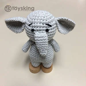 Mignon doux Crochet animaux jouets 100% fait à la main Crochet coton éléphant poupée <span class=keywords><strong>laine</strong></span> Animal en peluche jouet pour enfants au crochet poupées - Product Image 4