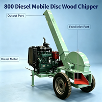 Broyeur de bois diesel hors réseau 80 CV, capacité 3T/H, pour la pelage des résidus de placage et le traitement de la biomasse