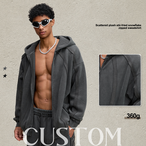 Fábrica de Ropa para Hombre, Sudadera con Cremallera y Forro Polar Personalizada, Sudadera Moderna de 360G, Ropa Casual Americana, Logotipo Bordado de Alta Calidad - Product Image 5