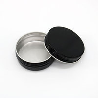 Pot cosmétique en aluminium noir mat, or et blanc, 15ml, 30ml, 50ml, 60ml, 100ml, 150ml, pot rond en métal avec couvercle à vis pour cire