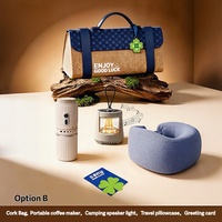 Kit souvenir café de luxe personnalisé, pratique et écologique, avec sac en liège |   Cadeau d'entreprise unique et original