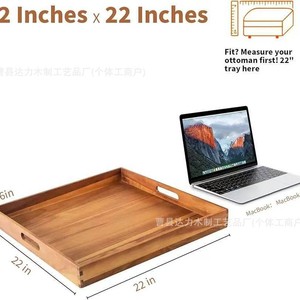Solid Wood Square Serving <b>Tray</b> Extra <b>Large</b> Portable For Desserts Fruits Party Gatherings - Product Image 4