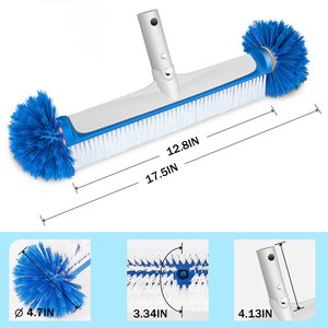 <span class=keywords><strong>Brosse</strong></span> de <span class=keywords><strong>piscine</strong></span> en aluminium BN, robuste, en métal, 18 pouces, tête de <span class=keywords><strong>brosse</strong></span> de <span class=keywords><strong>piscine</strong></span>, brosses d'<span class=keywords><strong>angle</strong></span> pour le nettoyage des murs de <span class=keywords><strong>piscine</strong></span>, courbées - Product Image 2