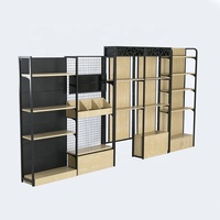 Dernier magasin de détail présentoirs simple face treillis métallique les étagères de supermarché en bois peuvent être personnalisées