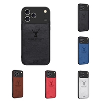 Coque pour iPhone 17 Pro Max, motif cerf, texture tissu, pare-chocs souple en TPU, étui de protection pour téléphones mobiles iPhone 11 12 13 14 15 16e 17