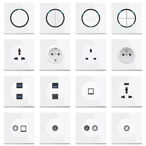 Hoge Kwaliteit Duurzaamheid Wit Gehard Glas 1/2/3/4 Bende Mechanische Led Licht Wandschakelaars Met Led-Indicatoren - Product Image 2