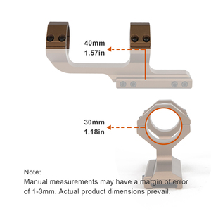 Montura de Aluminio para Mira Telescópica NOTT de una Pieza, Impermeable, Altura del Centro de 1.57 Pulgadas, Compatible con Base de 20 mm, con Nivel de Burbuja Integrado - Product Image 3