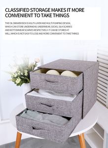 Boîte de rangement pliable en polyester à 3 couches, organiseur de tiroirs pour vêtements, sous-vêtements, chaussettes, cubes de rangement pour placard - Product Image 6