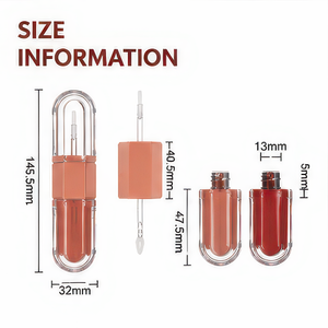 Private Label Organic Long Lasting Mineral Waterproof Double Ended Two Color <b>Lip</b> <b>Gloss</b> Unique Bottle High Quality Container - Product Image 5