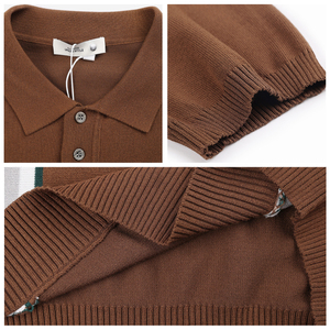 Camicia Polo Estiva a Righe per <span class=keywords><strong>Uomo</strong></span>, <span class=keywords><strong>Slim</strong></span> Fit, Manica Corta, Taglia Personalizzabile, Comoda, in Maglia con Bottoni - Product Image 2