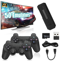 Console de jeu vidéo rétro portable Game Stick 4K HD Dual TV System, 64 Go, 30 000 jeux rétro pour PSP