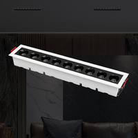Plafonnier LED linéaire encastré en aluminium, dimmable, spectre complet, anti-éblouissement, protection oculaire, finition mate, en forme de bande