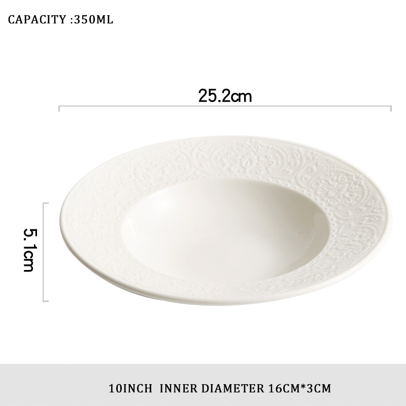 Assiette à pâtes de 10 pouces