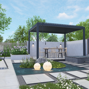 Hanrui personnalisé manuel balançoire cadre en aluminium Pergola étanche Gazebo toit non motorisé extérieur Foshan Chine pour balcon - Product Image 2