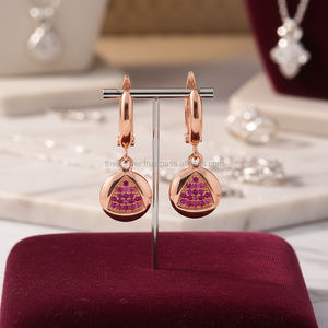 Pendientes de plata de ley 925 con diseño triangular Simple, joyería hecha a mano con piedra de rubí brillante, estilo turco - Product Image 3