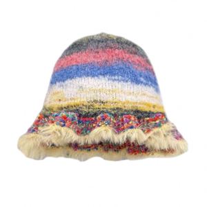 Sombreros de Ganchillo Coloridos Hechos a Mano al por Mayor para Mujer, Sombreros de Invierno para Mujer, Gorros de Punto Jacquard - Product Image 4