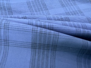 Blue thin check plaid fabric soft grid cloth for <b>blouse</b> dress garment home textile making - Product Image 3