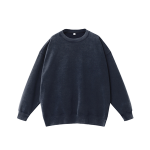 400 Grams Cotton Fleece Round Neck Sweatshirt With Oversized <b>Drop</b> Shoulder Custom OEM ODM Design Printing Wholesale Sweatshirt - Product Image 3
