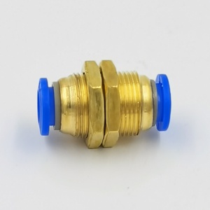 Thẳng 8mm đến 8mm đẩy khí nén trên ống lắp PM phụ kiện vách ngăn bằng đồng - Product Image 1