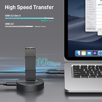 FIDECO m.2 single Bay SATA PCIe tipo C USB 3,2 Gen2 10gbps SSD HDD clon acoplamiento aluminio SATA NVMe ngff estación de acoplamiento