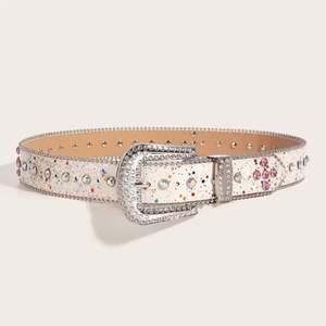 Marcas famosas Custom Boy Cow Hide Tornillo extraíble Western Stud Conchos para hebilla Bling Crystal Rainbow Rhinestone personalizado para - Product Image 5