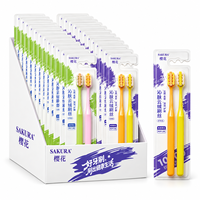 Brosse à dents manuelle pour adultes en PBT à poils doux de qualité supérieure pour un nettoyage en profondeur, pour les soins bucco-dentaires à domicile