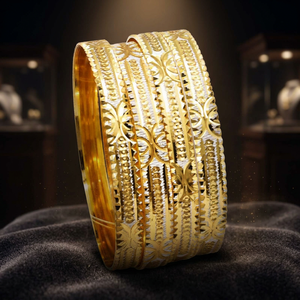 Brazaletes CNC de latón chapado en oro de dos tonos, tradicionales sudafricanos, de 8 mm, chapados en dos tonos, al por mayor - Product Image 2