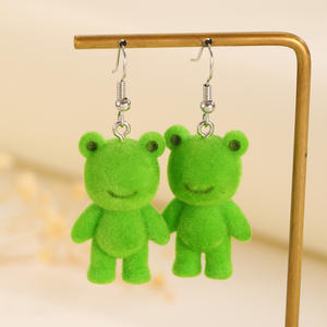 <span class=keywords><strong>Orecchini</strong></span> Pendenti a Forma di Rana in Resina Floccata, Divertenti e Creativi <span class=keywords><strong>Orecchini</strong></span> Tridimensionali a Forma di Animale - Product Image 4