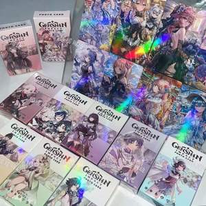50 pz/scatola gioco <span class=keywords><strong>Anime</strong></span> <span class=keywords><strong>Genshin</strong></span> impatto doppia faccia carta di stampa carte Laser - Product Image 2